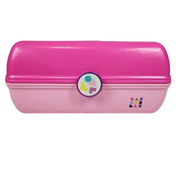 Vintage Caboodles California Hot Pink‎ Make Up Case with Mirror Made in USA - Picture 1 of 13